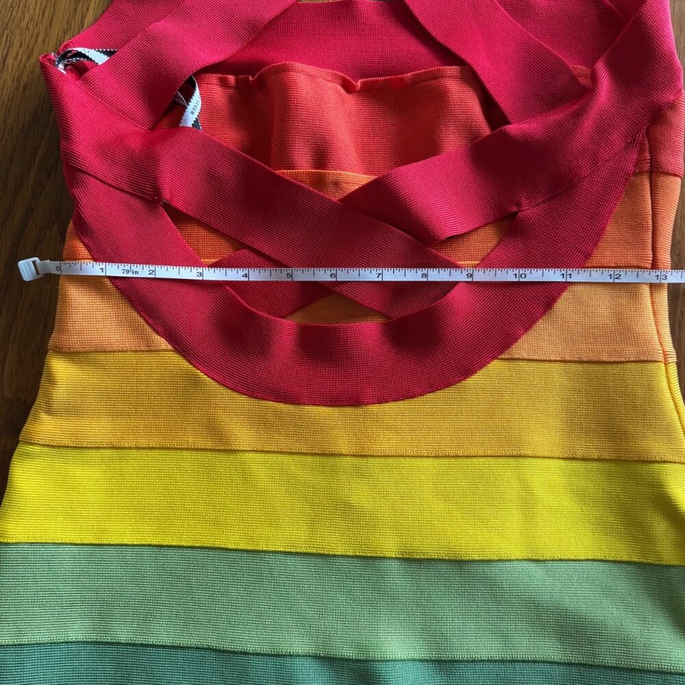 HERVE LEGER Rainbow Pride Bandage Dress Womens M NWT Bodycon Limited Edition NEW - Picture 13 of 13